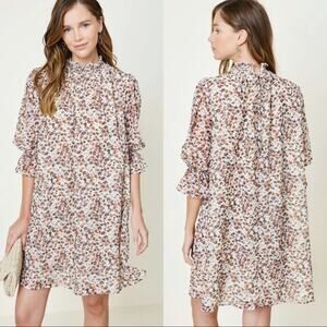 HAYDEN Medium Dress Los Angeles Printed Smock Neck Dress Cottage Floral NWT